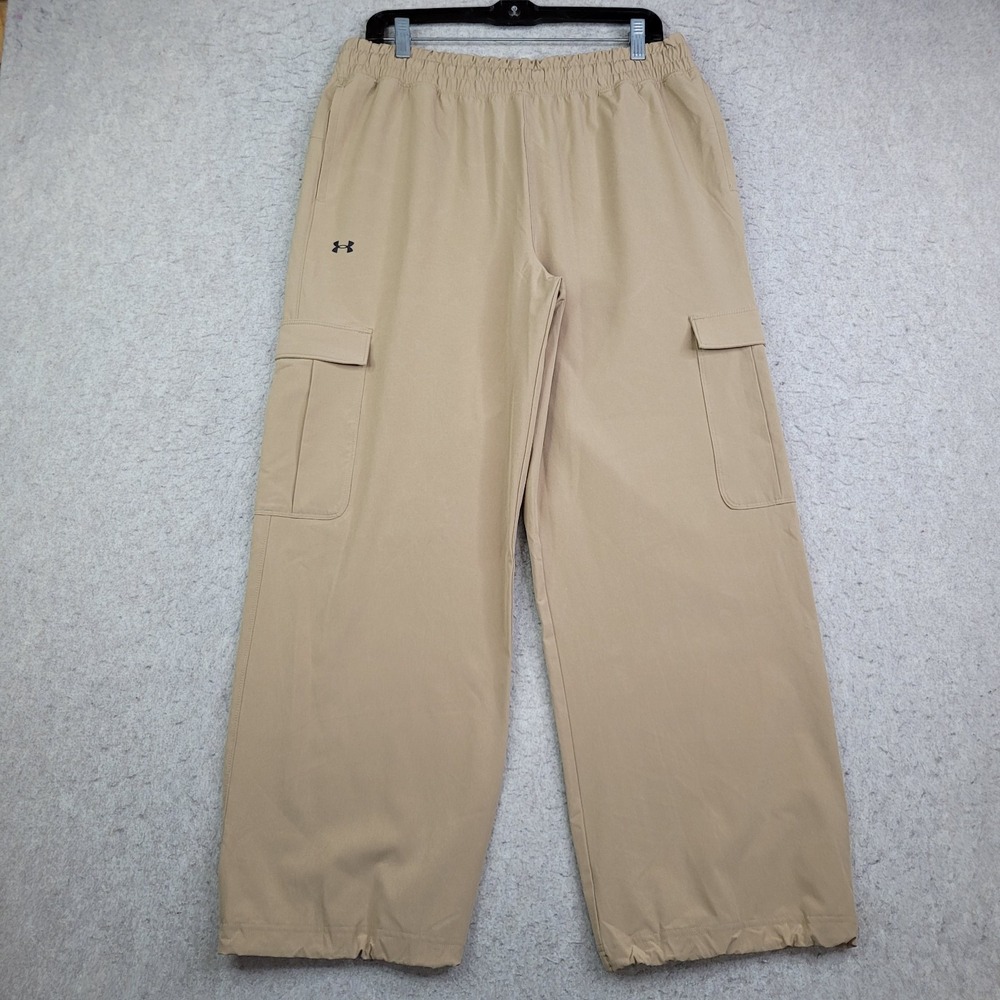 Under Armour UA Rival‎ Woven Women's L Tan Cargo Pants Performance 1382696-263